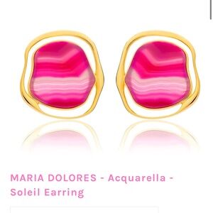 Brand new Maria Dolores earrings pink gold plated non-tarnish quality brand